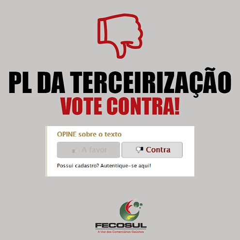 Barrar o PL 4330 da terceirização no Senado Federal